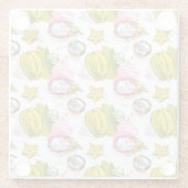 Free Hand Textured Fruit Pattern Glazen Onderzetter (Achterkant)