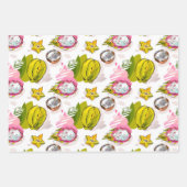 Free Hand Textured Fruit Pattern Inpakpapier Vel (Voorkant 2)