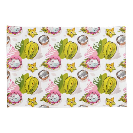 Free Hand Textured Fruit Pattern Kussensloop (Achterkant-Rechts)