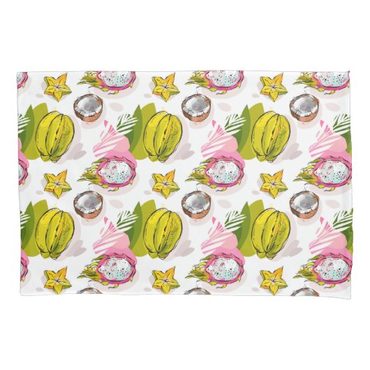 Free Hand Textured Fruit Pattern Kussensloop (Voorkant-Links)