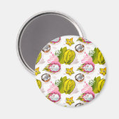 Free Hand Textured Fruit Pattern Magneet (Voorkant / Achterkant)