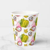 Free Hand Textured Fruit Pattern Papieren Bekers (Voorkant)