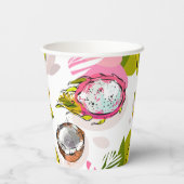 Free Hand Textured Fruit Pattern Papieren Bekers (Achterkant)