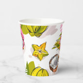 Free Hand Textured Fruit Pattern Papieren Bekers (Links)