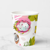 Free Hand Textured Fruit Pattern Papieren Bekers (Voorkant)