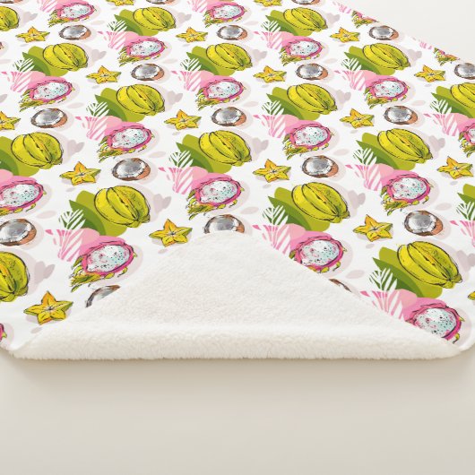 Free Hand Textured Fruit Pattern Sherpa Deken (3/4)