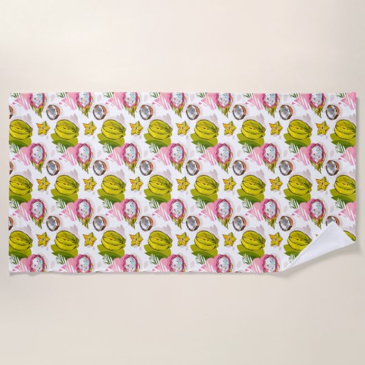 Free Hand Textured Fruit Pattern Strandlaken (Voorkant)