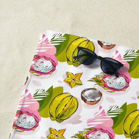 Free Hand Textured Fruit Pattern Strandlaken (In situ)