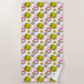 Free Hand Textured Fruit Pattern Strandlaken (Voorkant)