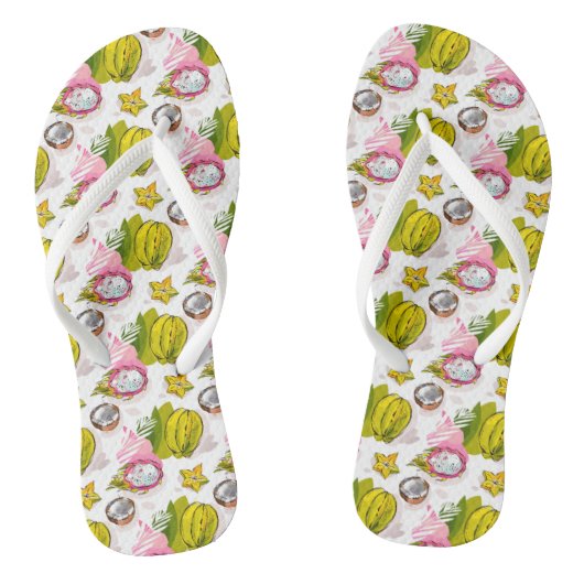 Free Hand Textured Fruit Pattern Teenslippers (Voetbed)