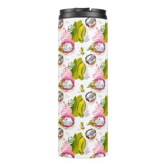 Free Hand Textured Fruit Pattern Thermosbeker (Achterkant)