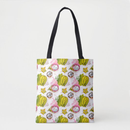 Free Hand Textured Fruit Pattern Tote Bag (Voorkant)