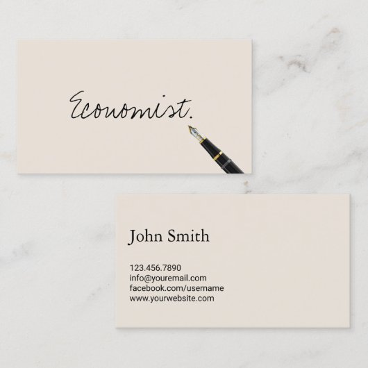 Free Handwriting Script Economist Visitekaartje (Voorkant / Achterkant)