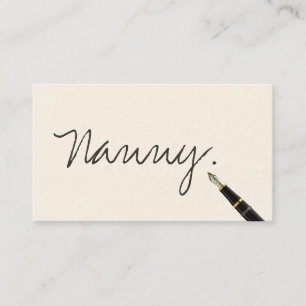 Free Handwriting Script Nanny Visitekaartje