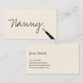 Free Handwriting Script Nanny Visitekaartje (Voorkant / Achterkant)