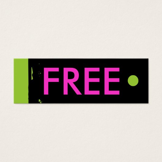 "FREE" Hang Label Mini Visitekaartjes (Voorkant)