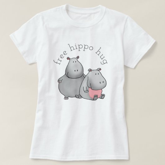 Free Hippo Hug T-shirt (Design voorkant)