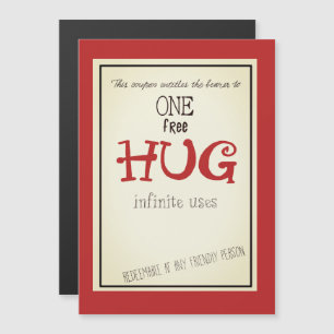 free hug coupon, magnetische uitnodiging