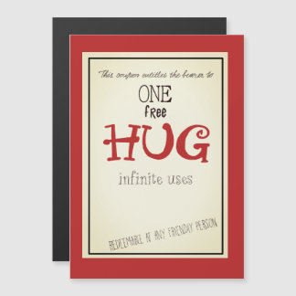 free hug coupon, magnetische uitnodiging