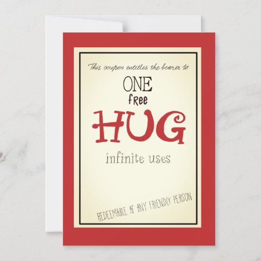 free hug coupon, magnetische uitnodiging (Voorkant)