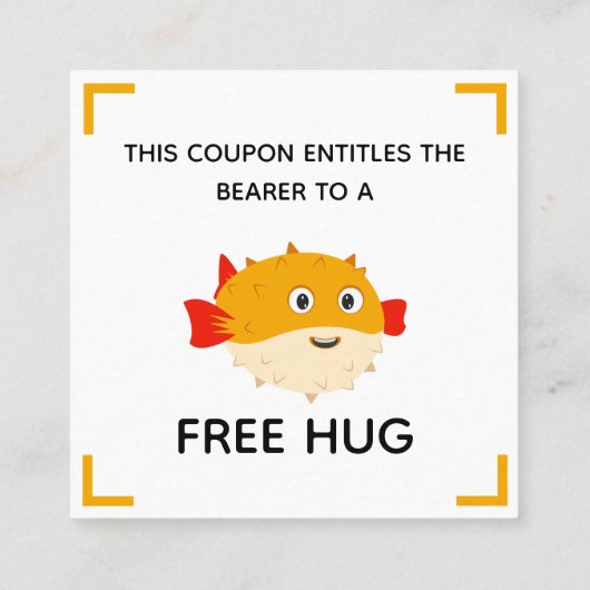Free hug coupon with Puffy the pufferfish (Achterkant)