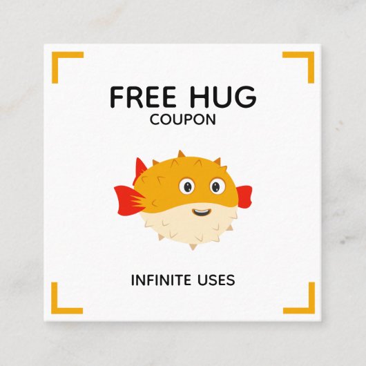 Free hug coupon with Puffy the pufferfish (Voorkant)