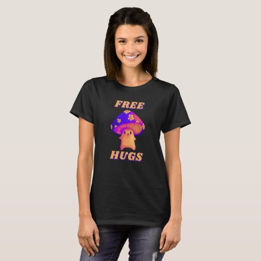 Free Hug Mushroom Rave T-shirt (Voorkant volledig)