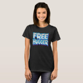 FREE HUGGER  not tree  pun hippie  retro peace T-shirt (Voorkant volledig)