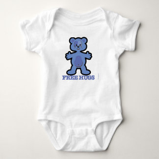 Free Hugs Blue Teddy Bear Design Romper