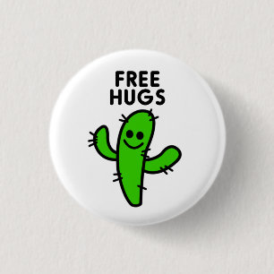 Free Hugs Cactus Funny Ronde Button 3,2 Cm