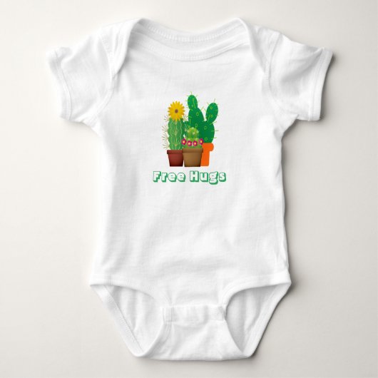Free Hugs Cactus Pattern Baby Bodysuit (Voorkant)