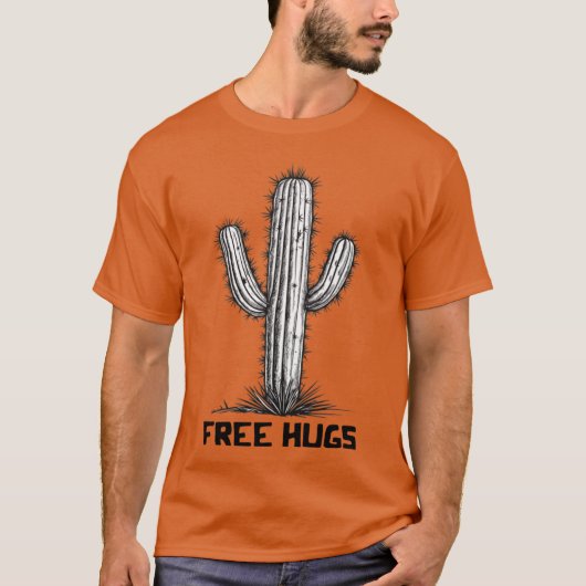 Free Hugs Cactus T-shirt (Voorkant)