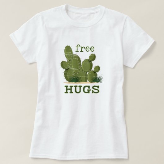 Free Hugs Cactus T-shirt (Design voorkant)