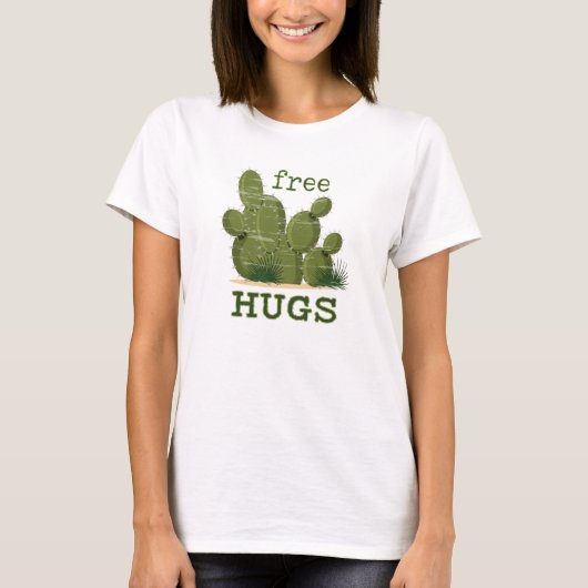 Free Hugs Cactus T-shirt (Voorkant)
