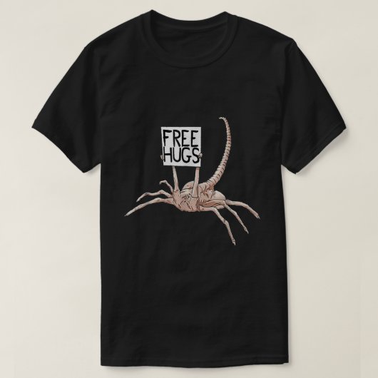 Free Hugs Creepy Alien Meme Design T-shirt (Design voorkant)
