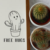 Free Hugs Cute Smiling Cactus Rubberstempel