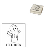 Free Hugs Cute Smiling Cactus Rubberstempel (Gestempeld)