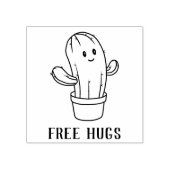 Free Hugs Cute Smiling Cactus Rubberstempel (Afrduk)