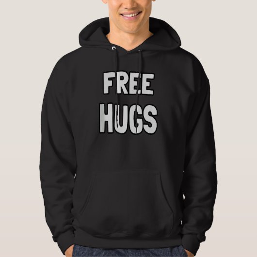 Free Hugs Funny Cute Optimist Hugging Mannen Hoodie (Voorkant)