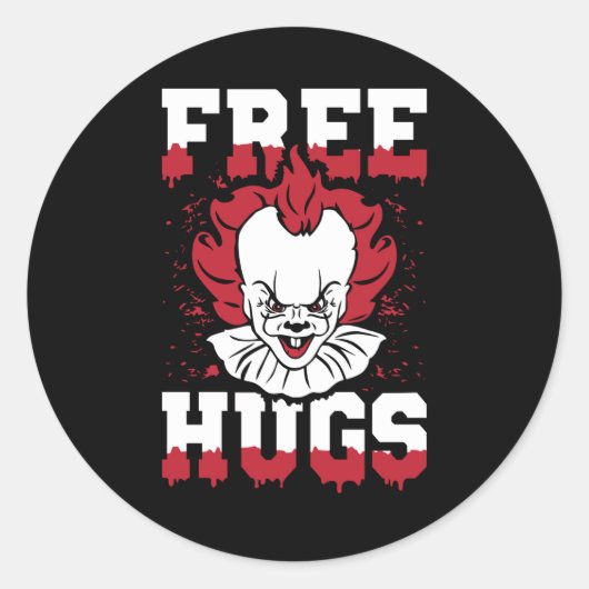 Free Hugs Funny Horror Movie Ronde Sticker (Voorkant)