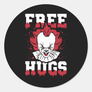 Free Hugs Funny Horror Movie Ronde Sticker