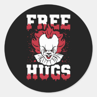 Free Hugs Funny Horror Movie Ronde Sticker