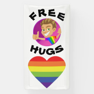 Free Hugs Gay Pride Spandoek