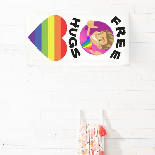 Free Hugs Gay Pride Spandoek (Insitu)