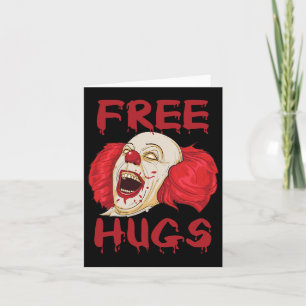 Free Hugs Halloween Evil Killer Scary Clown Horror Kaart