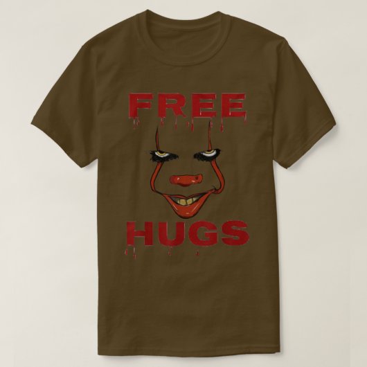Free Hugs Halloween Evil Killer Scary Clown Horror T-shirt (Design voorkant)