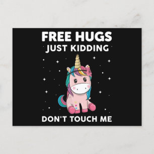 Free Hugs Just Kidding Do Not Touch Me Briefkaart