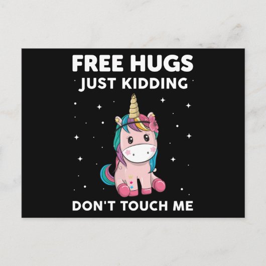 Free Hugs Just Kidding Do Not Touch Me Briefkaart (Voorkant)