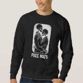 Free Hugs Kiss Skeleton Men Gay Skeletons Hug Trui (Voorkant)