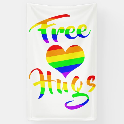 Free Hugs | LGBTQ+ Pride  Spandoek (Verticaal)